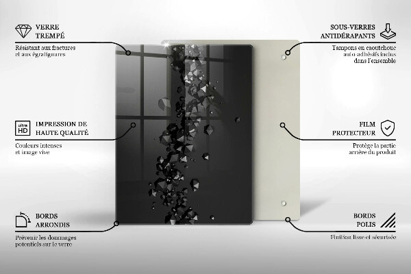 Steklena podloga za rezanje Brezšivni vzorec geometrijskih likov