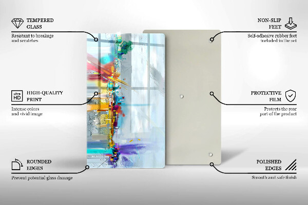 Steklena podloga za rezanje Naslikana abstrakcija