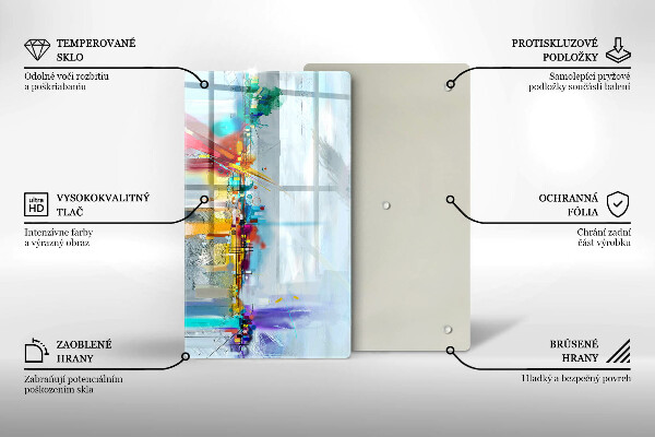 Steklena podloga za rezanje Naslikana abstrakcija