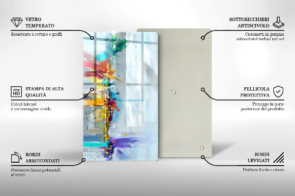 Steklena podloga za rezanje Naslikana abstrakcija
