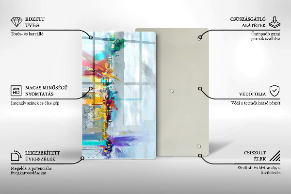 Steklena podloga za rezanje Naslikana abstrakcija