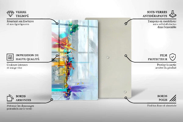 Steklena podloga za rezanje Naslikana abstrakcija