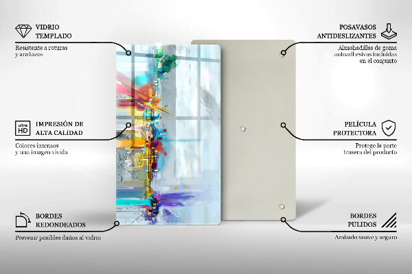 Steklena podloga za rezanje Naslikana abstrakcija
