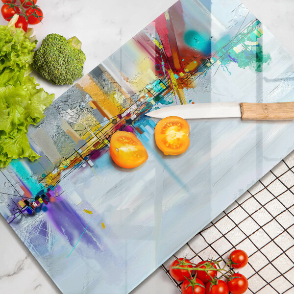 Steklena podloga za rezanje Naslikana abstrakcija