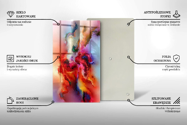 Steklena podloga za rezanje Dimna abstrakcija