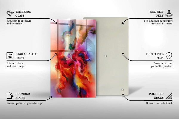 Steklena podloga za rezanje Dimna abstrakcija