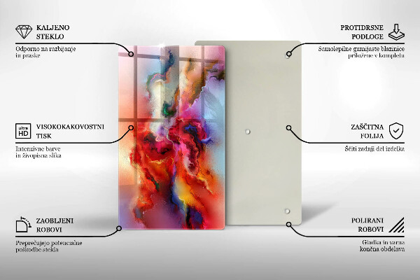 Steklena podloga za rezanje Dimna abstrakcija