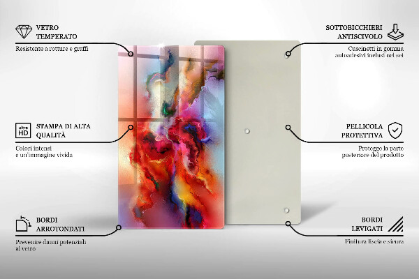 Steklena podloga za rezanje Dimna abstrakcija