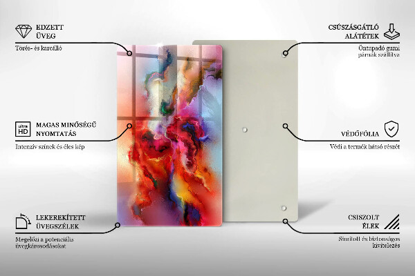 Steklena podloga za rezanje Dimna abstrakcija