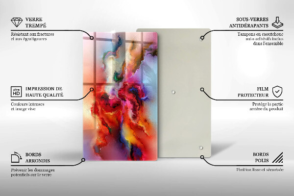 Steklena podloga za rezanje Dimna abstrakcija