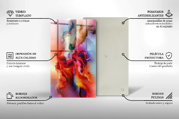 Steklena podloga za rezanje Dimna abstrakcija