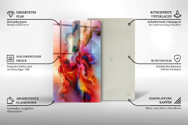 Steklena podloga za rezanje Dimna abstrakcija