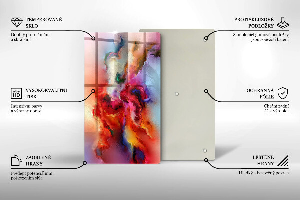 Steklena podloga za rezanje Dimna abstrakcija