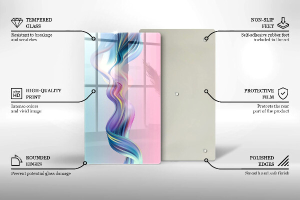 Steklena podloga za rezanje Pastelna abstrakcija