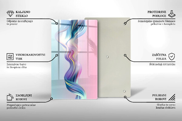Steklena podloga za rezanje Pastelna abstrakcija