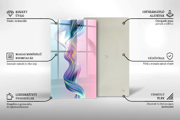Steklena podloga za rezanje Pastelna abstrakcija