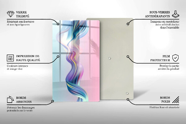 Steklena podloga za rezanje Pastelna abstrakcija
