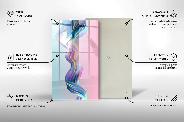 Steklena podloga za rezanje Pastelna abstrakcija
