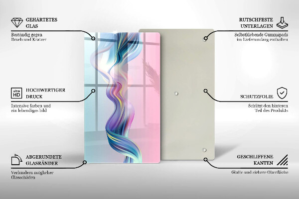 Steklena podloga za rezanje Pastelna abstrakcija