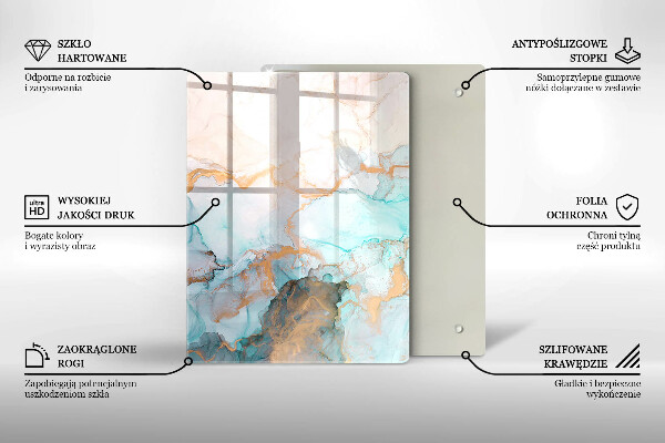 Steklena podloga za rezanje Pastelna abstrakcija