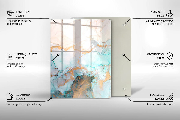 Steklena podloga za rezanje Pastelna abstrakcija