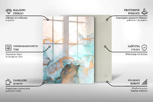Steklena podloga za rezanje Pastelna abstrakcija