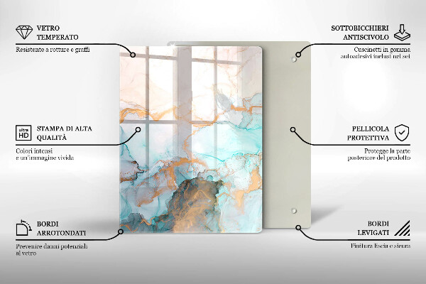 Steklena podloga za rezanje Pastelna abstrakcija