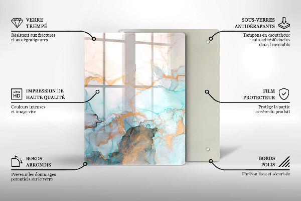 Steklena podloga za rezanje Pastelna abstrakcija