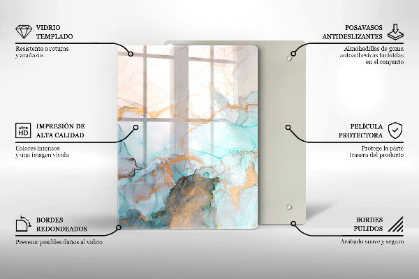 Steklena podloga za rezanje Pastelna abstrakcija