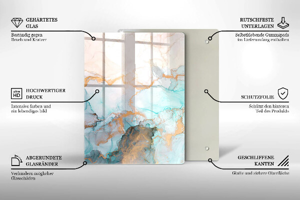 Steklena podloga za rezanje Pastelna abstrakcija