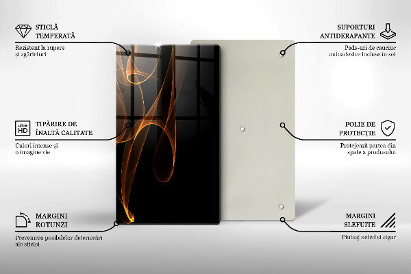 Steklena podloga za rezanje Abstraktne črte