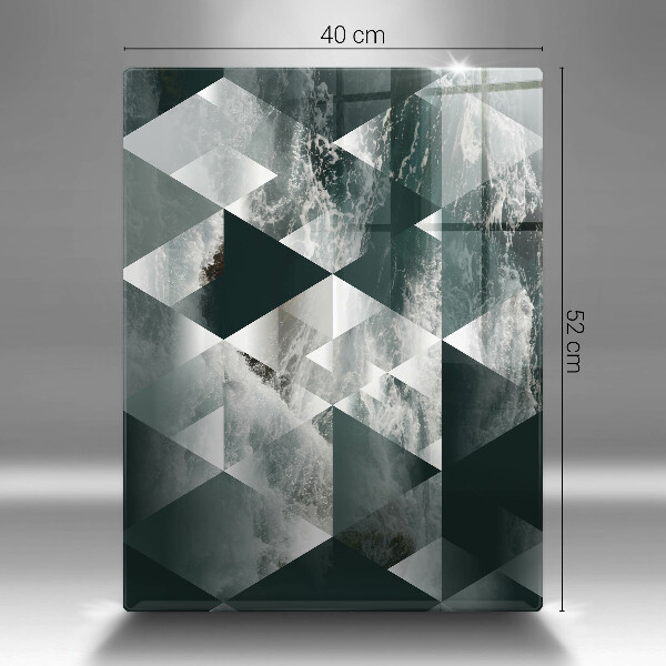 Steklena podloga za rezanje Trikotniki in voda