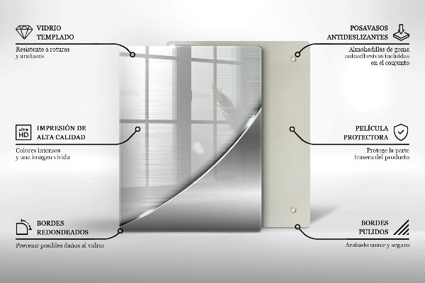 Steklena podloga za rezanje Trikotniki in voda