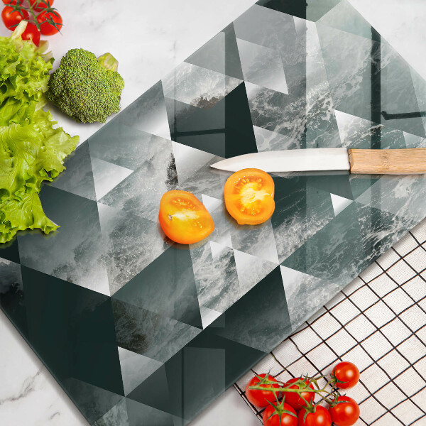 Steklena podloga za rezanje Trikotniki in voda