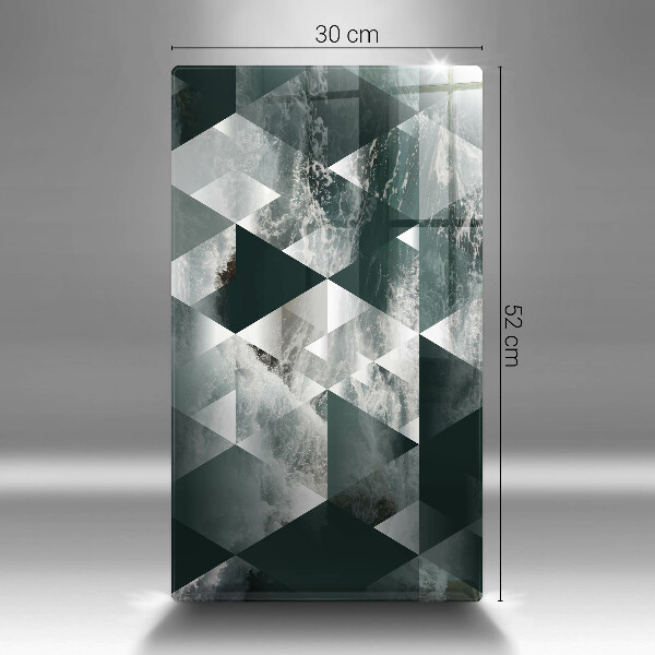 Steklena podloga za rezanje Trikotniki in voda