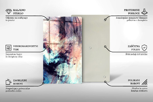 Steklena podloga za rezanje Naslikana abstrakcija