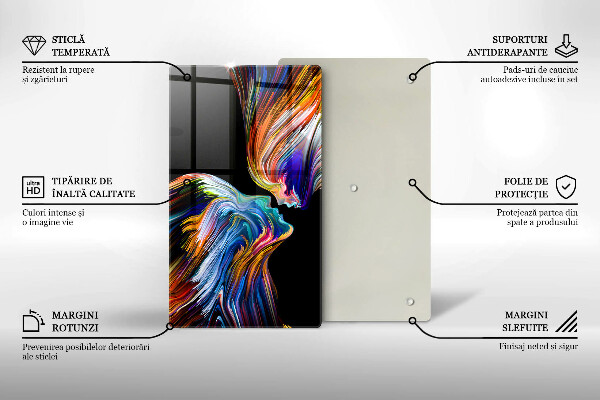 Steklena podloga za rezanje Abstrakcija poljuba