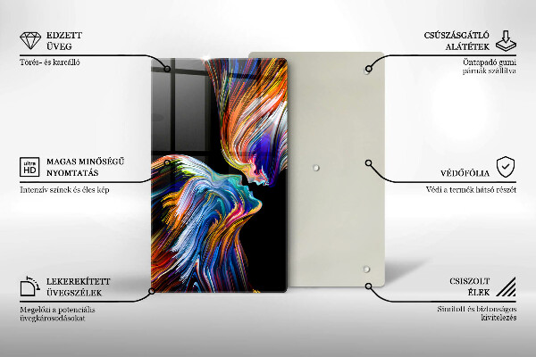 Steklena podloga za rezanje Abstrakcija poljuba