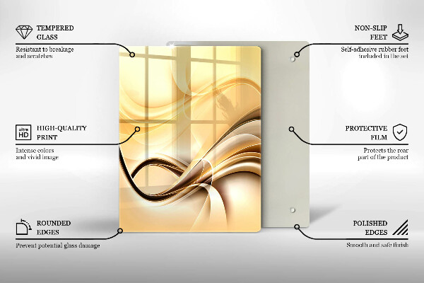 Steklena podloga za rezanje Abstrakcija poljuba