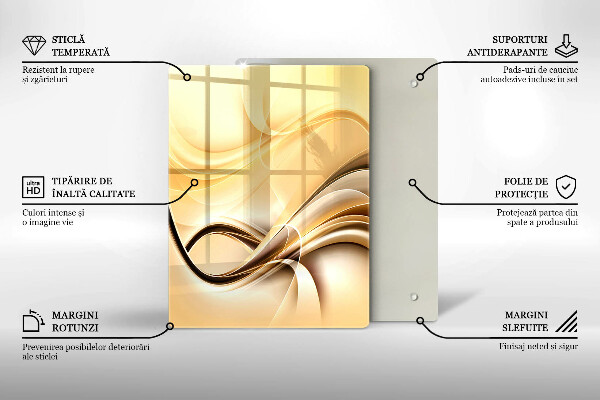 Steklena podloga za rezanje Abstrakcija poljuba