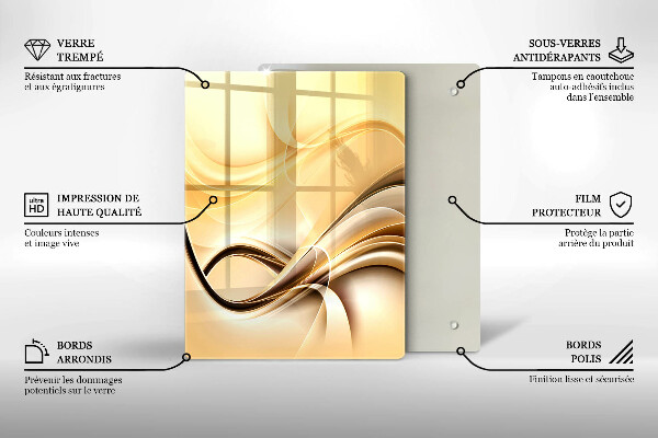 Steklena podloga za rezanje Abstrakcija poljuba