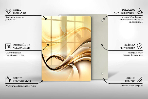 Steklena podloga za rezanje Abstrakcija poljuba