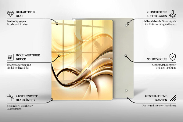 Steklena podloga za rezanje Abstrakcija poljuba