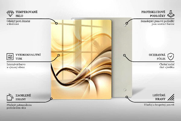 Steklena podloga za rezanje Abstrakcija poljuba