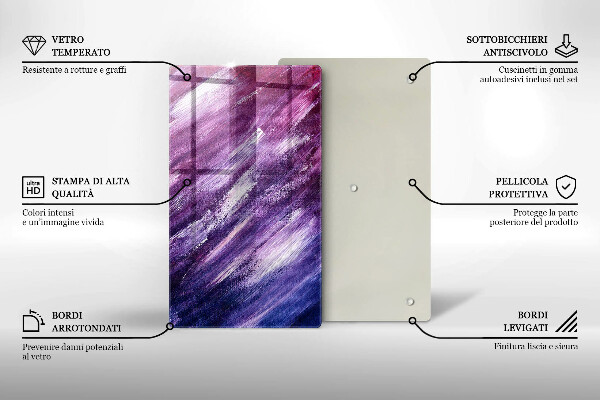 Steklena podloga za rezanje Barvna abstrakcija