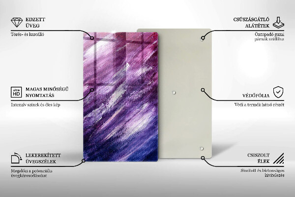 Steklena podloga za rezanje Barvna abstrakcija