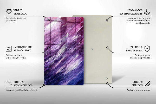 Steklena podloga za rezanje Barvna abstrakcija