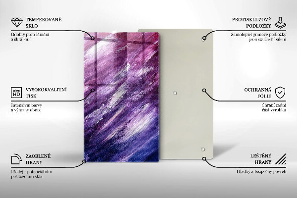 Steklena podloga za rezanje Barvna abstrakcija