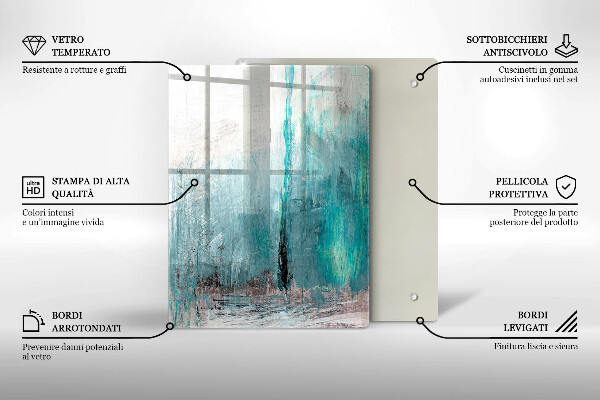 Steklena podloga za rezanje Pisano perje papige