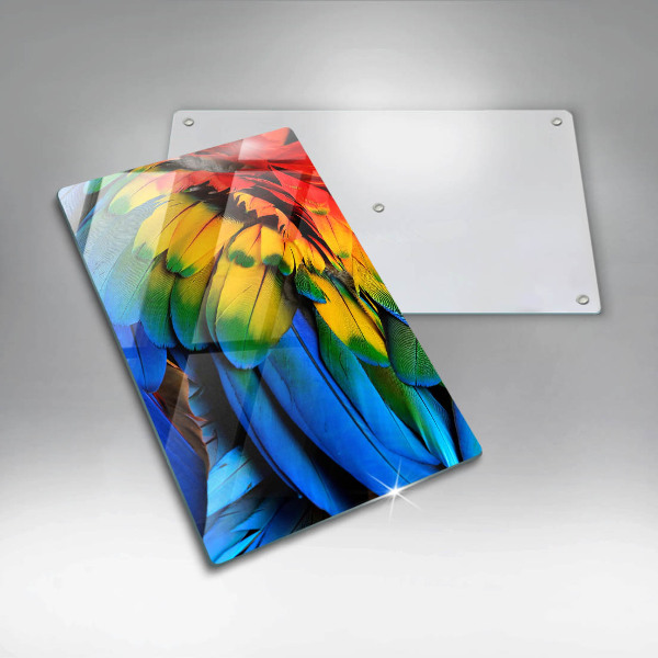 Steklena podloga za rezanje Pisano perje papige
